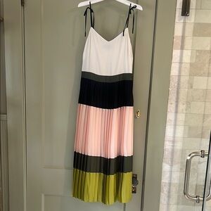 Banana Republic Colorblock Pleated Midi Dress